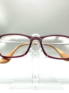 Ray-Ban RB 7053F 5526 Cherry Red Silver Rectangle Eyeglasses 54-17-140